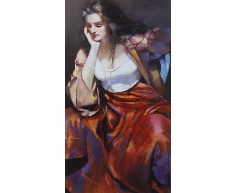 § § Robert Lenkiewicz (1941-2002), offset lithograph blind stamp signature, 'Esther with silver locket', title in pencil, 298