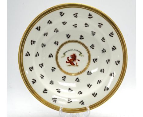 A Flight Barr & Barr Worcester Earl of Tankerville armorial plate, 25cm diameter. Condition - fair to good, some light scratc