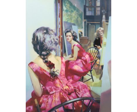 § § Robert Lenkiewicz (1941-2002), offset lithograph, 'The Painter with Anna - rear view - Project 18', signed in pencil and 