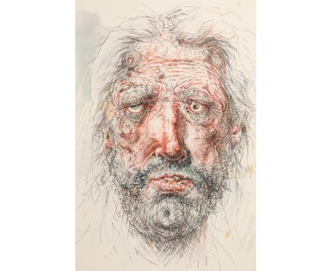 Peter Howson OBE (Scottish born 1958) ARRFramed ink and watercolour, signed, dated 2012'Self Portrait'34cm x 25cm