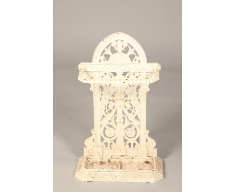 Victorian cast iron stick stand, painted, Falkirk No28 PT2574 Length 45cm, Width 18cm, Height 78cm