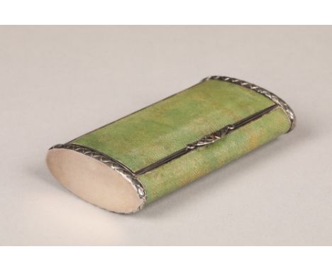 Silver and shagreen snuff box, assay marked London 1919, by CallowLength 8cm, Width 4.5cm, Height 2cm