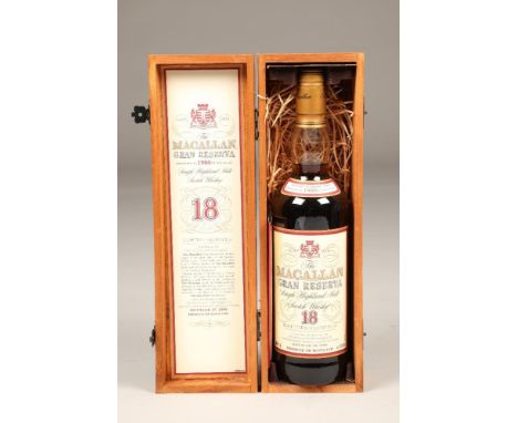 The Macallan Grain Reserva 18 year old 1980 single Highland Malt Scotch Whisky, bottled in 1999 in original wooden presentati