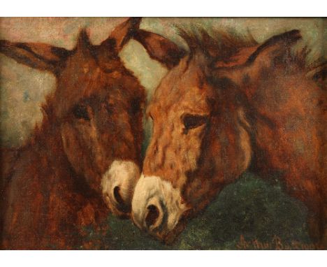 Arthur Batt (British 1846-1911) Framed oil on canvas, signed, dated 1904 'Portrait of the Donkeys' 17cm x 24cmCONDITION REPOR