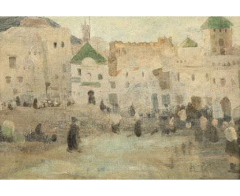 James McBey RWS RE (Scottish 1883-1959) Framed oil on canvas laid on board 'Tetuan - 1912' 16cm x 24cm Provenance: The Fine A