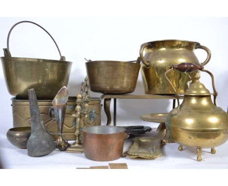 A good mixed collection of vintage brass ware