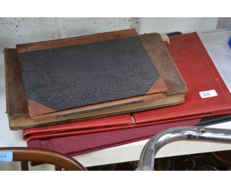 A collection of vintage ledger books, desk pads etc. See images