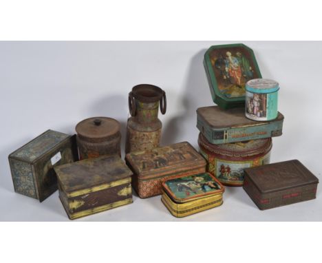 A good group of vintage advertising tins and boxes