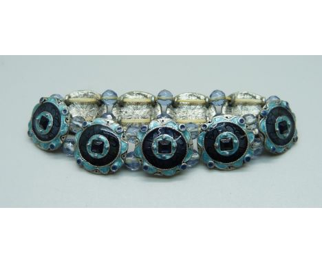 An enamel and stone set bracelet 