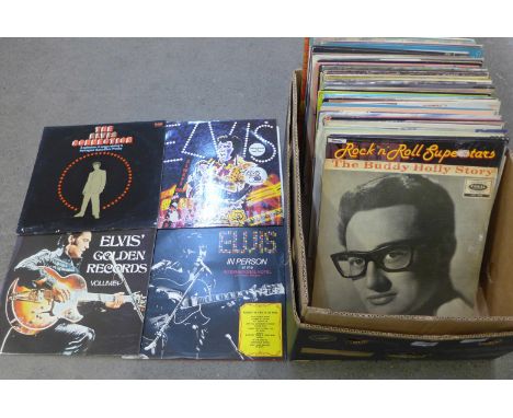 Over 70 LP records mostly 1960s including Elvis Presley, Buddy Holly, Kinks, Everly Brothers, etc. 