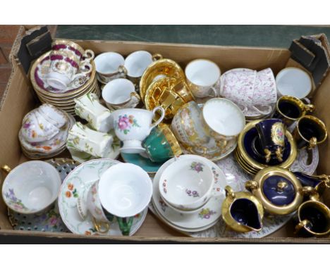 A collection of continental French and German cups and saucers, one on a tray, a few in a set&nbsp; &nbsp;**PLEASE NOTE THIS 