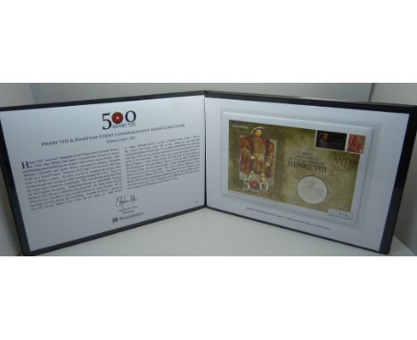 A 1oz silver £5 coin cover, 500th Anniversary of The Accession of Henry VIII 