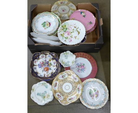 A large collection of English porcelain plates including 19th Century hand painted including Minton, Spode, etc.&nbsp;&nbsp;*