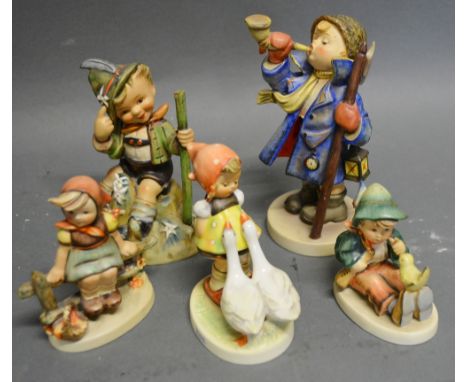 A Group of Five Goebels Hummel Figures