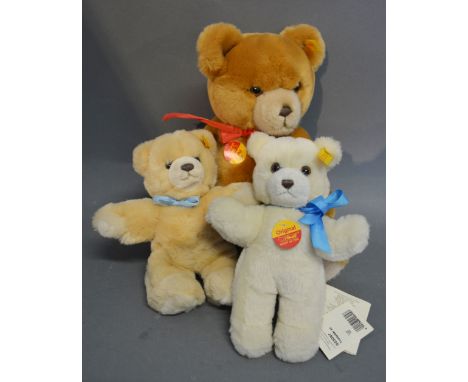A Modern Steiff Model Bear together with two other similar Steiff small modern bears