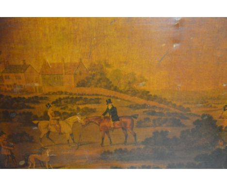 A Set of Three Early 19th Century Prints depicting Figures on Horses within Rural Settings, 39 x 50 cms