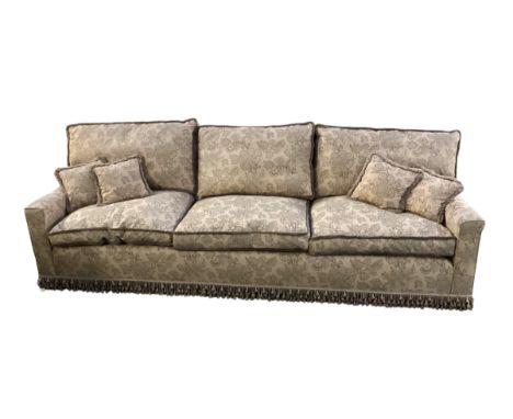 A Large four seater sofa, with floral upholstery,  250cm wide x 95cm deep x ca 90cm high, part of the Eaton Square clearance