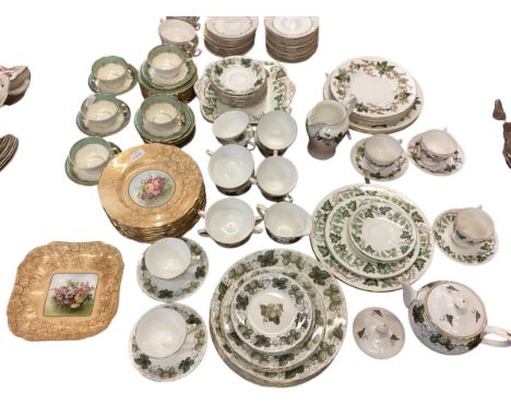 A quantity of china to include: the Royal Worcester Hop, green leaf design part dinner/coffee/ tea set; an Aynsley part teas 