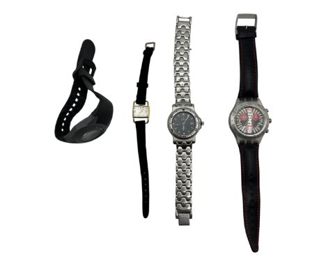 A quantity of watches to include a SWATCH WATCH, HELVA, Jean Perret Geneva, Polar. all sold as seen and with no guarantees (4