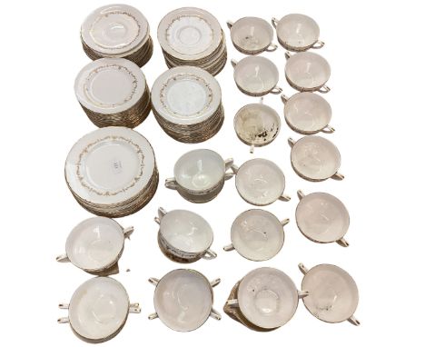 A Royal Worcester Gold Chantilly fine bone china,  part service