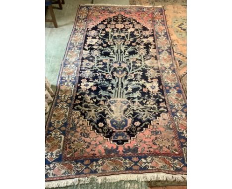 Two rugs, long runner 104cm x 370cm - general wear, hole and fraying to edges, see images; other 157cm x 292cm - general wear