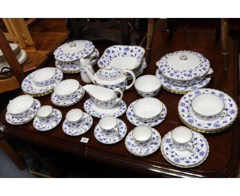 A Spode bone china blue &amp; white “Blue Colonel” forty-six piece part dinner &amp; tea service.