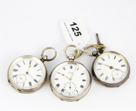 A Kay's Triumph hallmarked silver cased key wind pocket watch with key, together with a further hallmarked silver cased key w