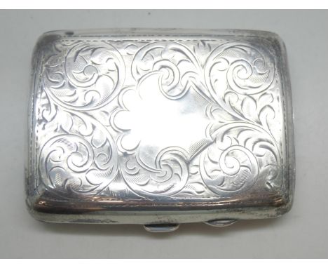 A silver cigarette case, Birmingham, 1918, 68g
