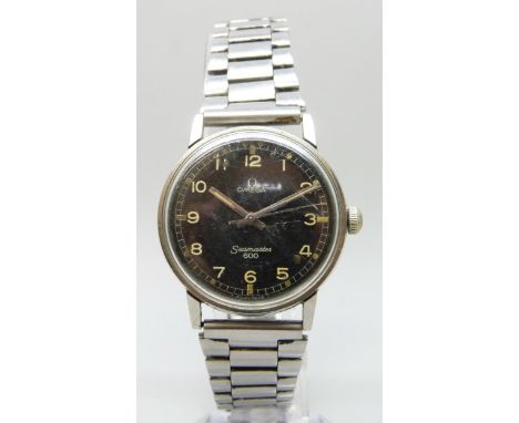 An Omega Seamaster 600 with black dial, Reg No. 135.011 601, centre second hand, 35mm including crown