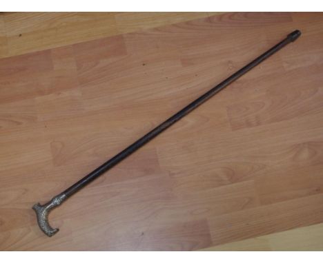 Vintage sterling silver top walking stick 80 cm long