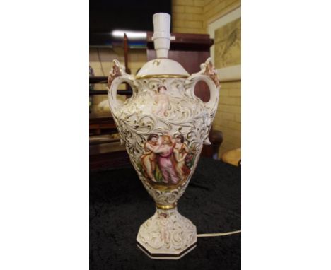 Large Capodimonte table lamp 52cm high approx.