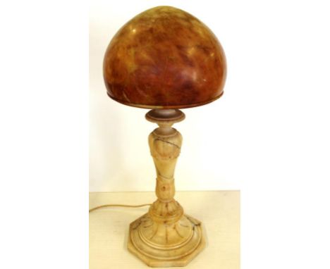 Antique alabaster electric lamp H49cm approx