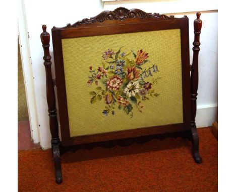 Vintage tapestry fireplace screen 74cm wide