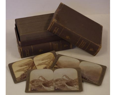 Vintage box of stereoscope cards of Switzerland in a book form case