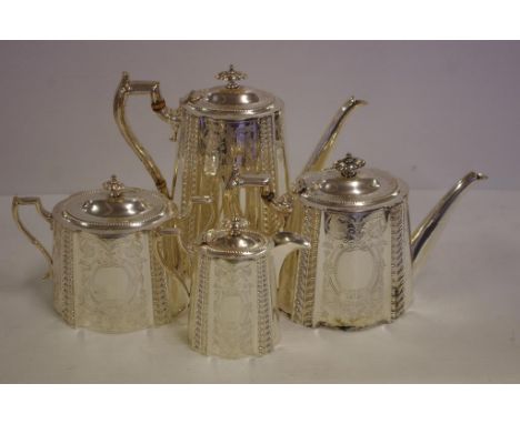 Victorian silver plated tea and coffee service by John Gallimore, Sheffield (1876-1896)