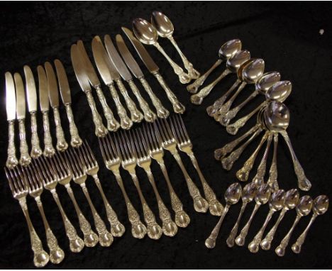 Rodd silver plated cutlery service comprising 6 main knives, 6 entree knives,6 main forks, 6 entree forks, 6 soup spoons, 6 d