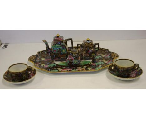 Antique Ashworth (Masons) Ironstone teaset for two comprising of a tray, 2 cups and saucers, teapot, sugar and creamer, C:186