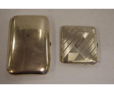 Large sterling silver cigarette case hallmarked Sheffield 1908 (Walker & Hall) 180 grams approx, together with another cigare