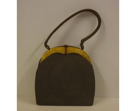 Vintage English Cord handbag 20cm wide approx.