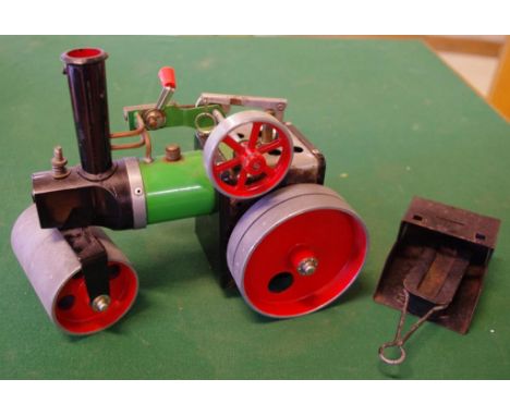 Vintage Mamod steam roller with burner, cm long approx.