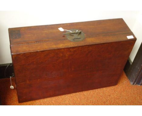 Vintage style Chinese leather trunk 72cm wide
