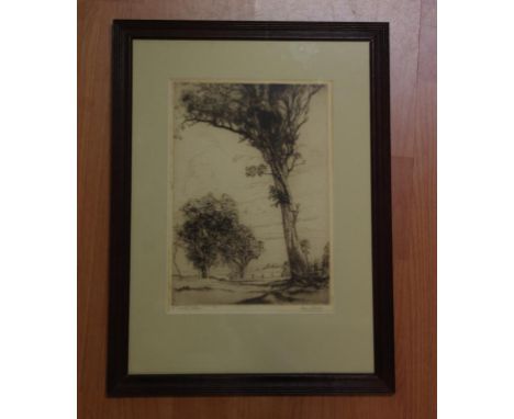 Bruce Robertson (1872-1943) "Australian Pastoral" etching, signed in pencil  lower right, 24.5cm x 17.5cm
