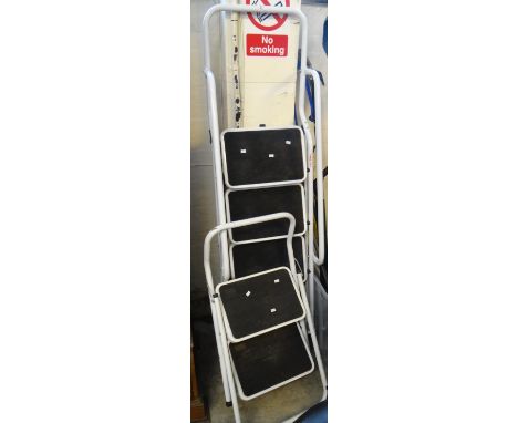 Two tubular folding step ladders: two tread and four tread. (2) (B.P. 21% + VAT)
