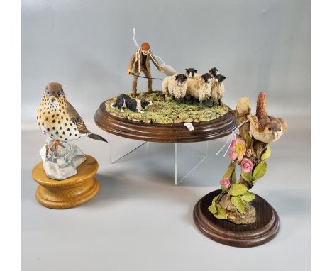Country Artists sculpture, 'Working Partnership' together with Country Artists 'Wren on Branch' and Renaissance ceramic limit