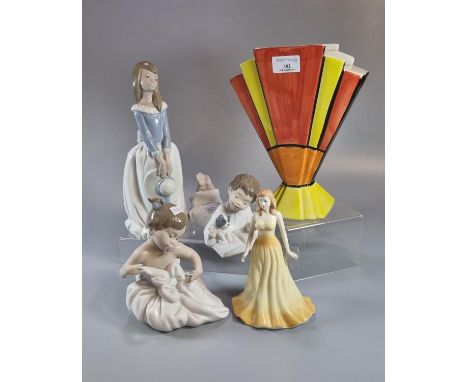 Collection of ceramics to include Nao porcelain figures of young children together with Royal Doulton The Gemstones Collectio