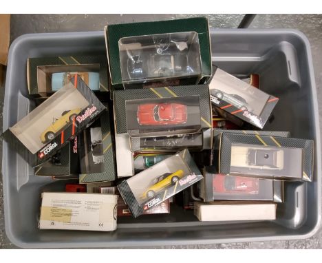 Box of assorted Corgi Detail Cars in original packaging together with other diecast model vehicles, to include: Road Legends,