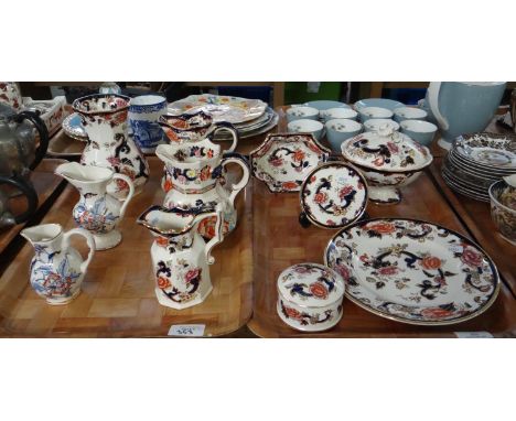 Two trays of Mason's Ironstone to include: various size dresser jugs; 'Cathay', 'Mandarin' and 'Mandalay' design, various 'Ma