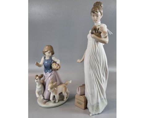 Lladro Spanish porcelain figurine, 'Out For a Romp' 5761 together with another Lladro Spanish figurine 'Travelling Companions