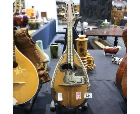 Italian bowl back mandolin with apples mother of pearl decoration. Not available for in-house P&amp;P 