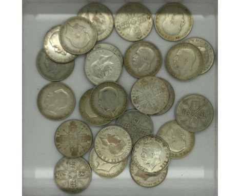Quantity of 50% silver florins. UK P&amp;P Group 1 (£16+VAT for the first lot and £2+VAT for subsequent lots) 